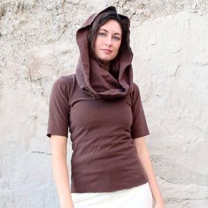 Gaia Conceptions Super Cowl Simplicity Cropped Shirt